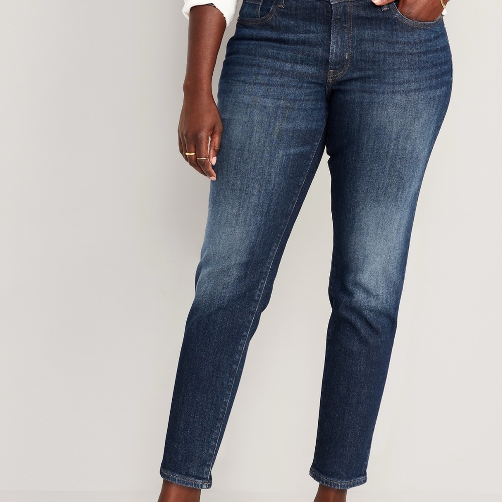 Old Navy Women's Dark Blue Mid-Rise OG Straight Ankle Jeans. Size 10P. NWOT - Picture 13 of 16